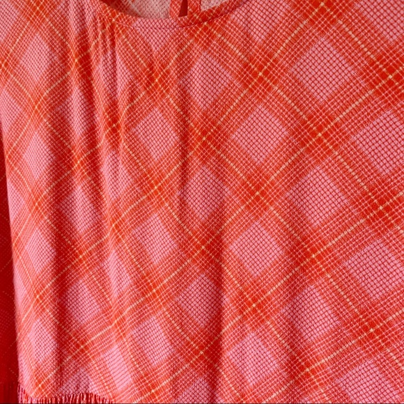 NWT BP Pink Orange Flannel Print Long Sleeve Knee Length Dress Size M - Picture 13 of 13